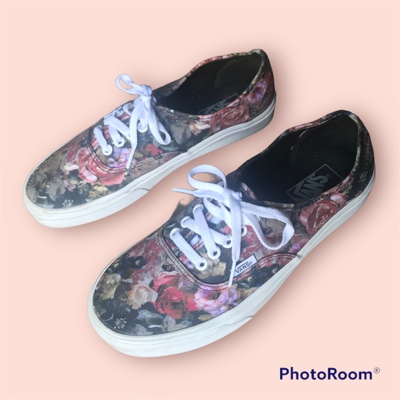 Men’s floral print Vans sneakers shoes size 8.5 very good condition - Picture 2 of 6